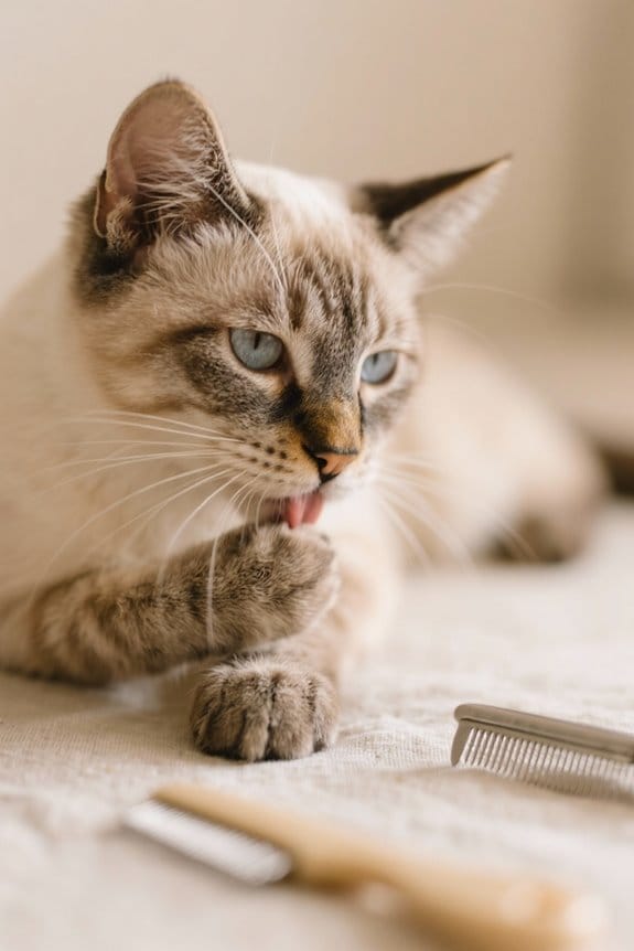 cat grooming comfort signs