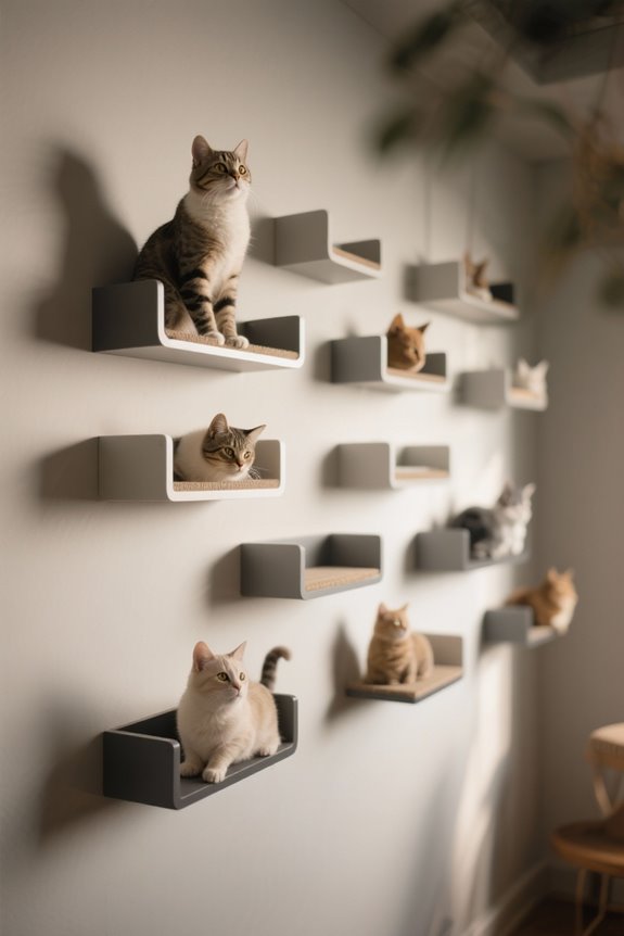 creative cat wall shelving