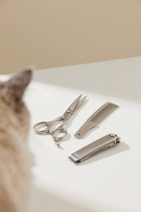 grooming cat paw pads