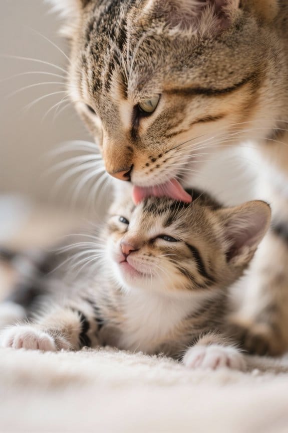maternal grooming shapes kittens