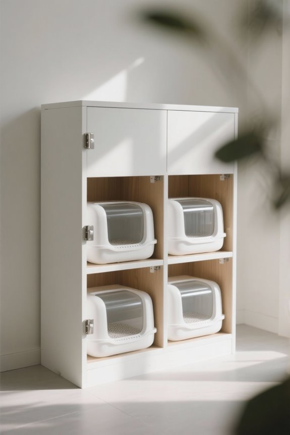 multi cat litter box setup