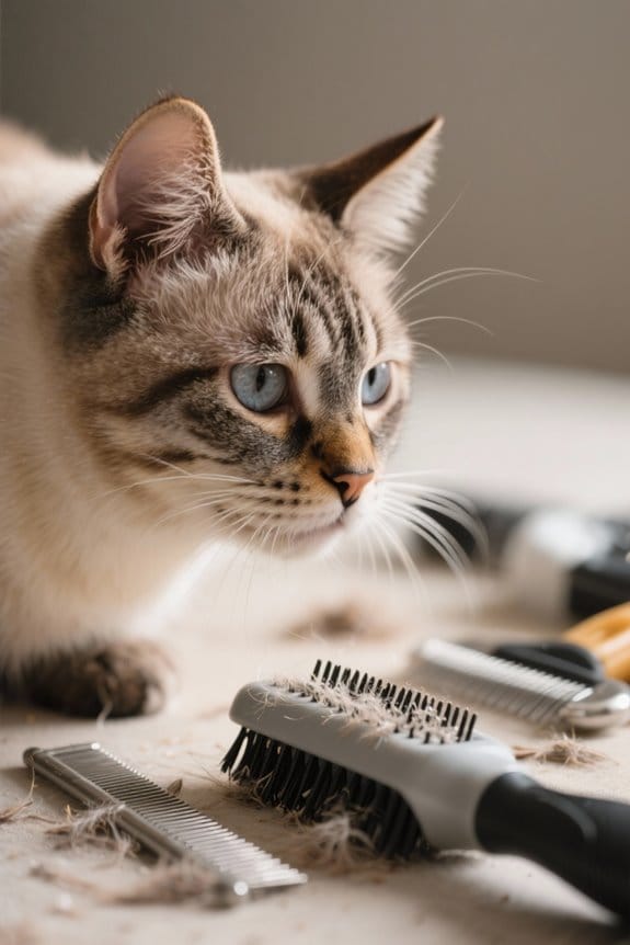 recognizing cat grooming anxiety